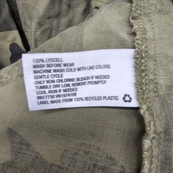 Knox Rose Womens M Open Front Green Camo Utility Jacket Roll Tab Sleeve - Picture 7 of 8